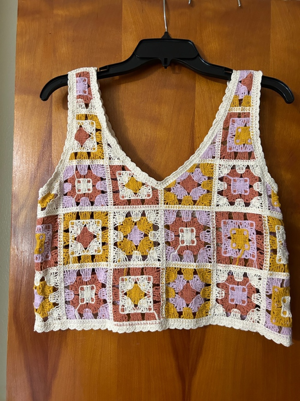 Rebellion Crocheted Patchwork Tank Top. Size M. EUC